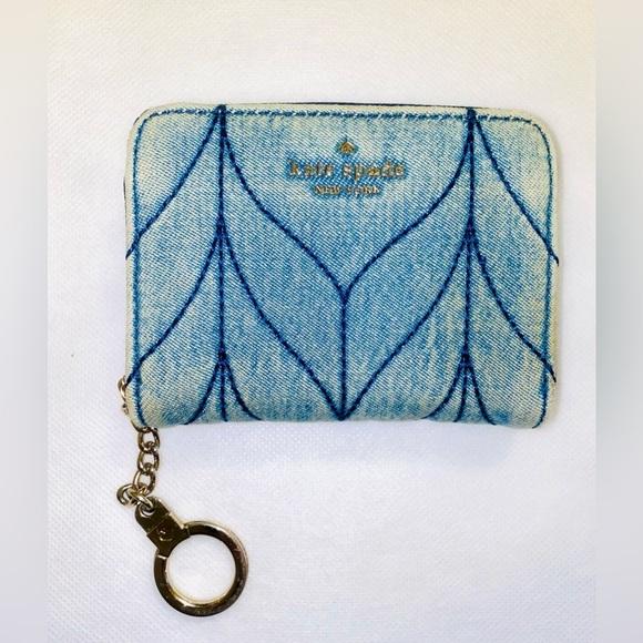 Kate Spade Denim Blue Card Holder - Picture 1 of 5